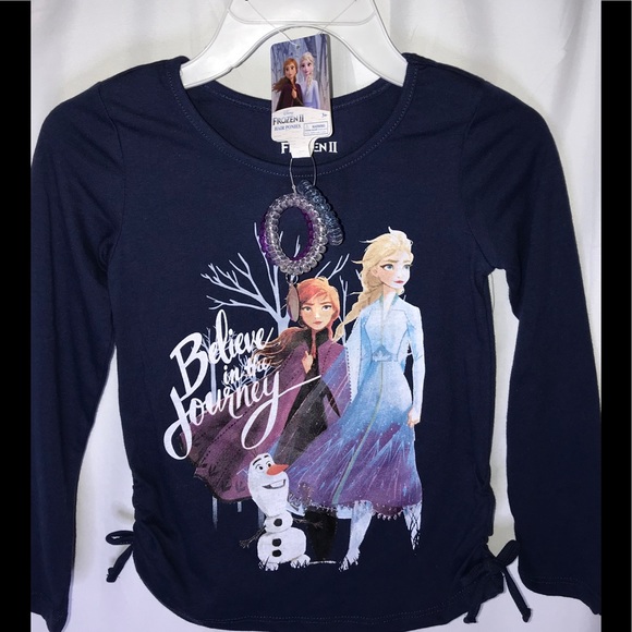 Frozen 2 navy blue Lsleeve -Believe in the journey - Picture 1 of 5